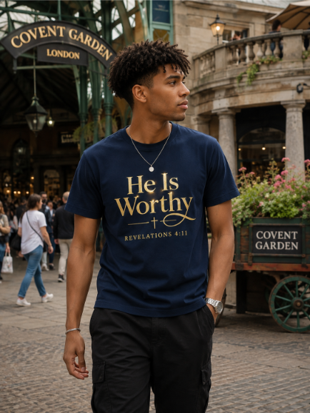 He Is Worthy Navy Blue (Male) He Is Worthy Navy Blue Male